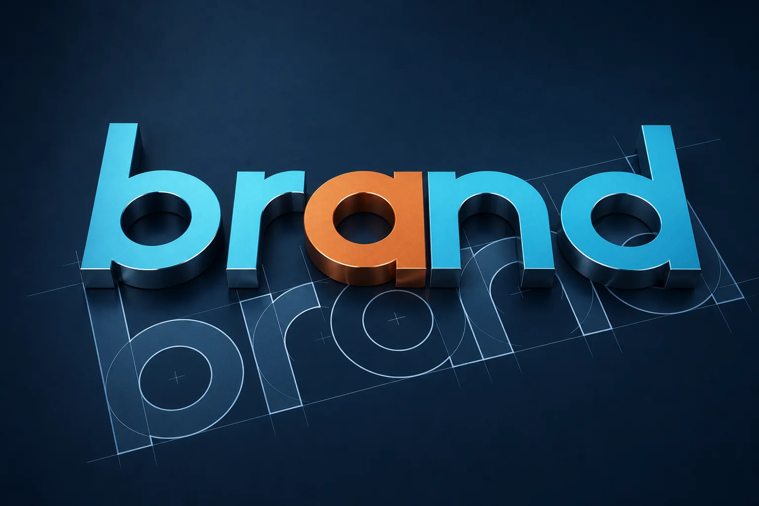 Three-dimensional brand lettering in UnifiedCRM navy, cyan, and orange