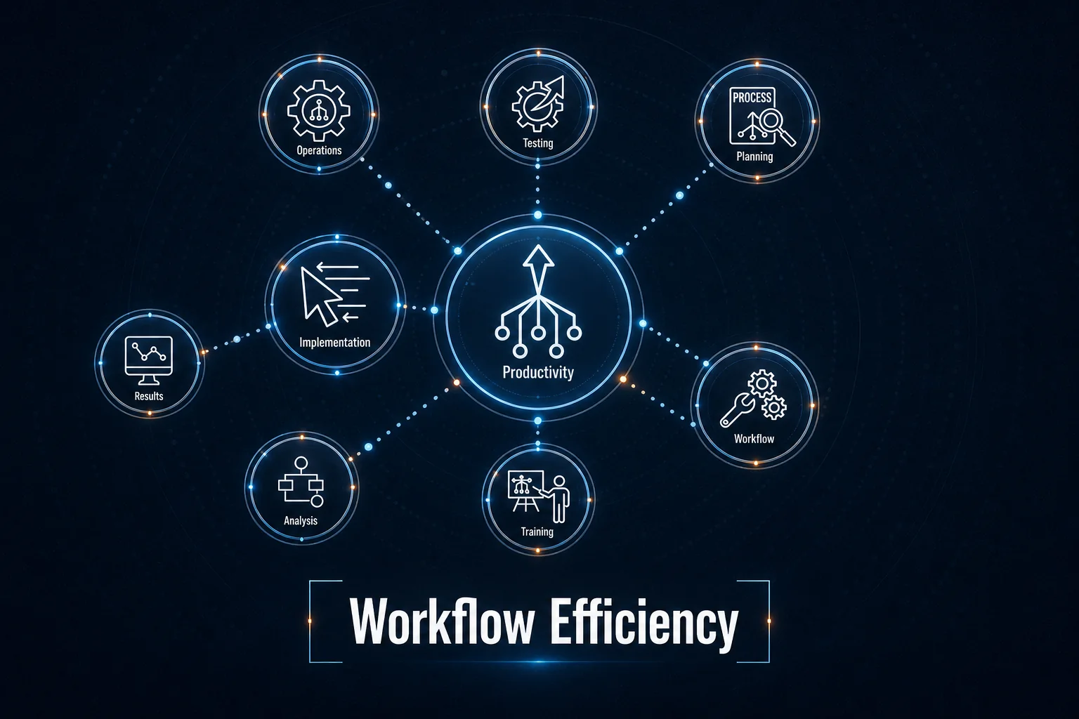 A connected workflow system in UnifiedCRM navy, cyan, and orange